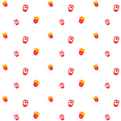 Png French fries ketchup seamless pattern transparent background