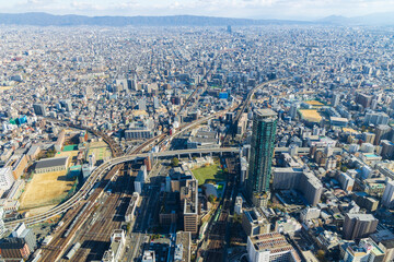 Fototapeta premium 日本の都市風景 大阪府大阪市 あべのハルカスからの眺望