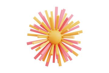 Obraz premium Radiant burst of colorful, geometric shapes radiating outwards, creating a dynamic and vibrant visual effect.