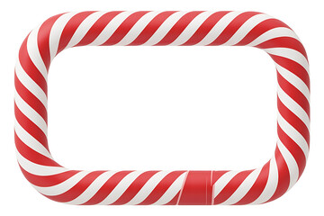 Red and white candy cane forms a festive, striped rectangular frame.