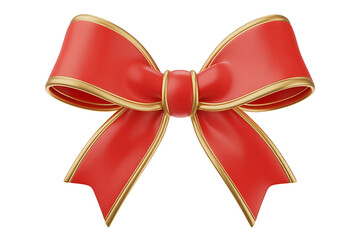 Elegant red bow with gold trim, symbolizing celebration, gifting, and festive occasions.