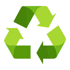 Obraz premium Green recycle icon in flat vector symbol sustainability environmental vector