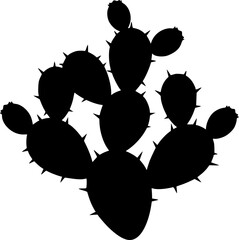 Nopal silhouette. This image shows a design of a nopal cactus silhouette, also known as prickly pear cactus. Vector clipart illustration design.

