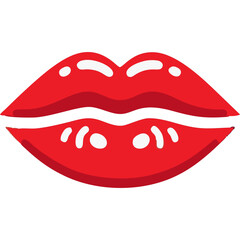 Red Lips Vector Icon