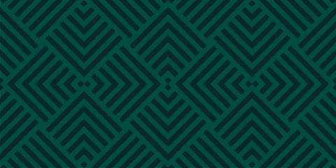 Fotobehang Kasteel Geometric lines vector seamless pattern. Trendy texture with stripes, squares, chevron, arrows, lines, tiles. Abstract dark green linear graphic background. Stylish ornament. Modern repeated design  © Olgastocker
