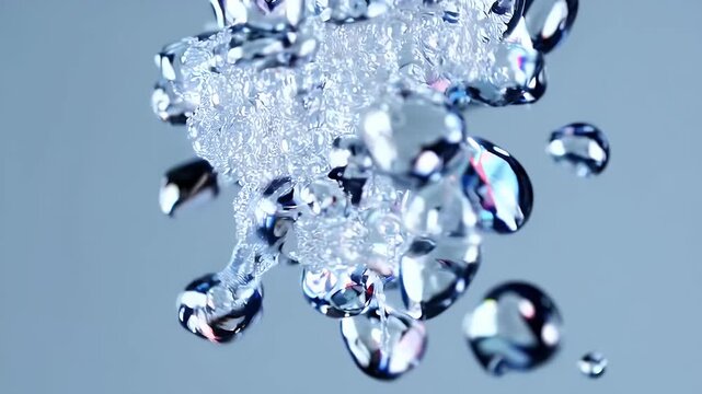 vibrant 4k 3d render showing floating bubbles descending bright blue background cleansing surface stains bacteria sparkling teeth conceptual toothpaste advertisement animation illustrating freshness