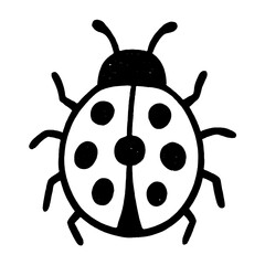 Obraz premium Simple black ladybug silhouette vector