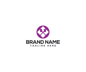 Fototapeta premium **Abstract Logo Design** A minimalist and modern logo concept, featuring interconnected geometric elements in a circular design, conveying innovation and forward motion.
