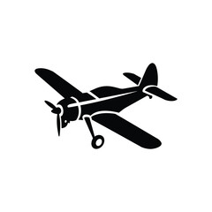 Airplane Single engine propeller  on a white background.