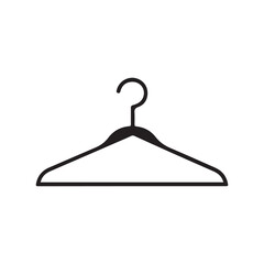 Clothes hanger black and white icon fashion design.