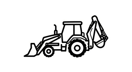 Fototapeta premium excavator bulldozer symbol