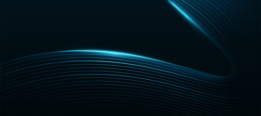 Abstract Technology blue curve, Modern tech banner, corporate business concept, hi-tech abstract background  for presentation business or tech event poster EPS 10