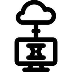 Cloud computing icon outline vector
