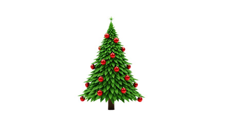 Obraz premium Christmas Tree Decorated with Red Ornaments Representing Holiday Celebration Festive Spirit or Seasonal Decoration for Winter Joy, png