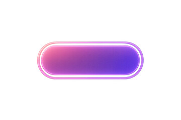 Glowing neon blank button with gradient colors, modern ui element for game design or web interface, transparent background