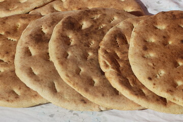 Khobz Close Up, Traditional Moroccan Bread
