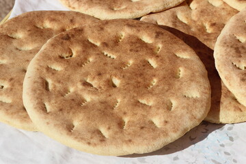 Khobz Close Up, Traditional Moroccan Bread, Amazigh Bread