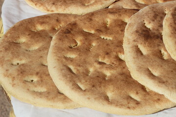 Khobz Close Up, Traditional Moroccan Bread, Amazigh Bread