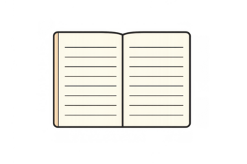 Open lined notebook or journal with blank pages, perfect for writing, education, and creative note-taking