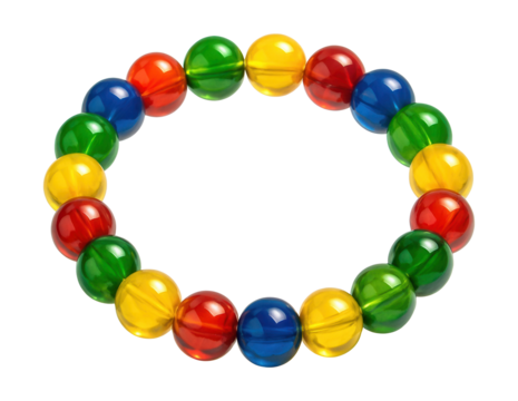 Colorful glass bead elastic armband.