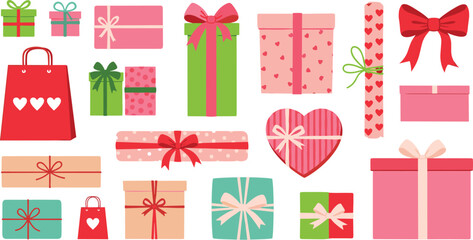 Delightful Collection of Gift Boxes A Festive Array of Presents for Celebrations