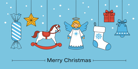 Christmas Decorations A Festive Array of Ornaments for the Holiday Season, Including Angel and Gift