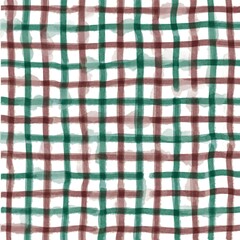 Watercolor Christmas Collection – Soft Red & Green Check Background