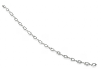 Metal chain links connecting diagonal on transparent background