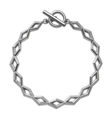 Obraz premium Geometric metal anklet with toggle closure for a contemporary look.