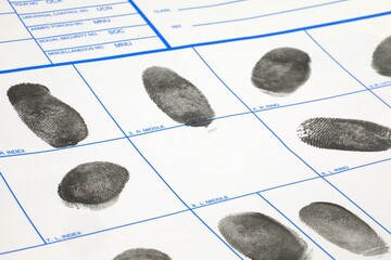 Fingerprints on a background report 