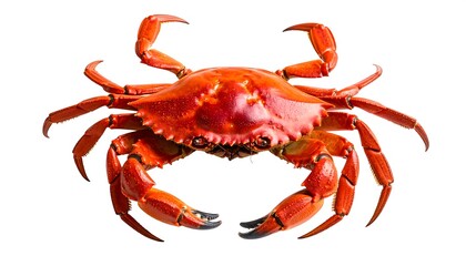 Delicious Cooked Crab Isolated on White Background Seafood Cuisine Concept.