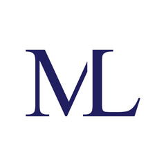 logo design vector initial letter ml with serif font for law firm	
