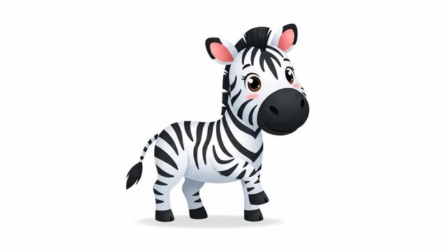 A cute striped zebra animal illustration with black and white stripes is isolated against a plain background, making a perfect wildlife vector for any project