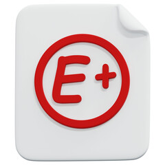 3D Grade E Plus Paper Icon
