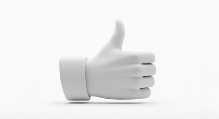 Fantastic thumbs up gesture on a clean white background, perfect for expressing approval, success, or positive feedback in your next project