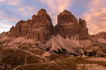 Tre Cime at Sunset in Northern Italy