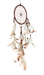 One beautiful dream catcher isolated on white