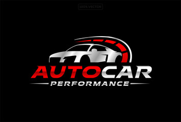 Automotive Speed Logo Vector Concept Illustration on Black Background