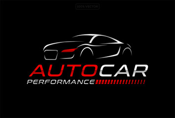 Creative Automotive Speed Logo Design Concept Illustration on Black Background