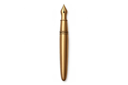 Golden fountain pen emphasizing luxury and elegant writing