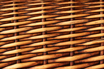 Wicker rattan texture as background, top view
