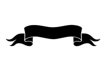 vintage hand-drawn ribbon banner silhouette with subtle line texture on edges