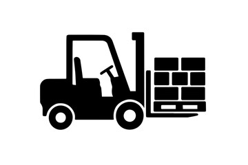 industrial forklift carrying pallet