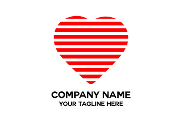 heart logo with sideways line pattern