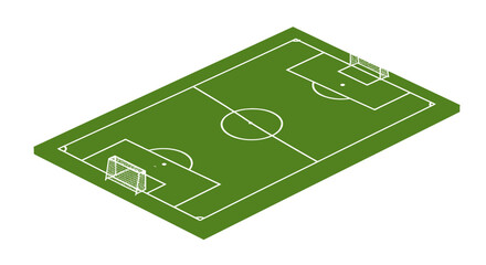 A detailed vector illustration showcases a football field rendered in a clean, minimalist style, perfect for sports-related designs and educational materials.