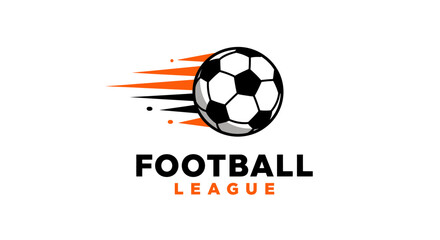 Obraz premium Dynamic vector illustration of a soccer ball in motion with speed lines, perfect for sports-themed designs and football league branding, available as a PNG file.