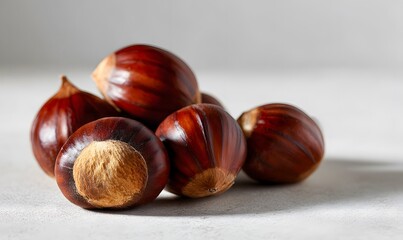 chestnuts infront of a blank background