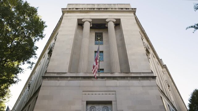 Wide Angle of Department of Justice Building in Washington, D.C.