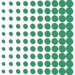 Seamless Green Halftone Dots Pattern Vector: Abstract Gradient Background with Circles Increasing in Size for Modern Technology or Business Design