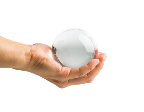 Hand Holding a Crystal Ball for Fortune Telling and Divination 1.